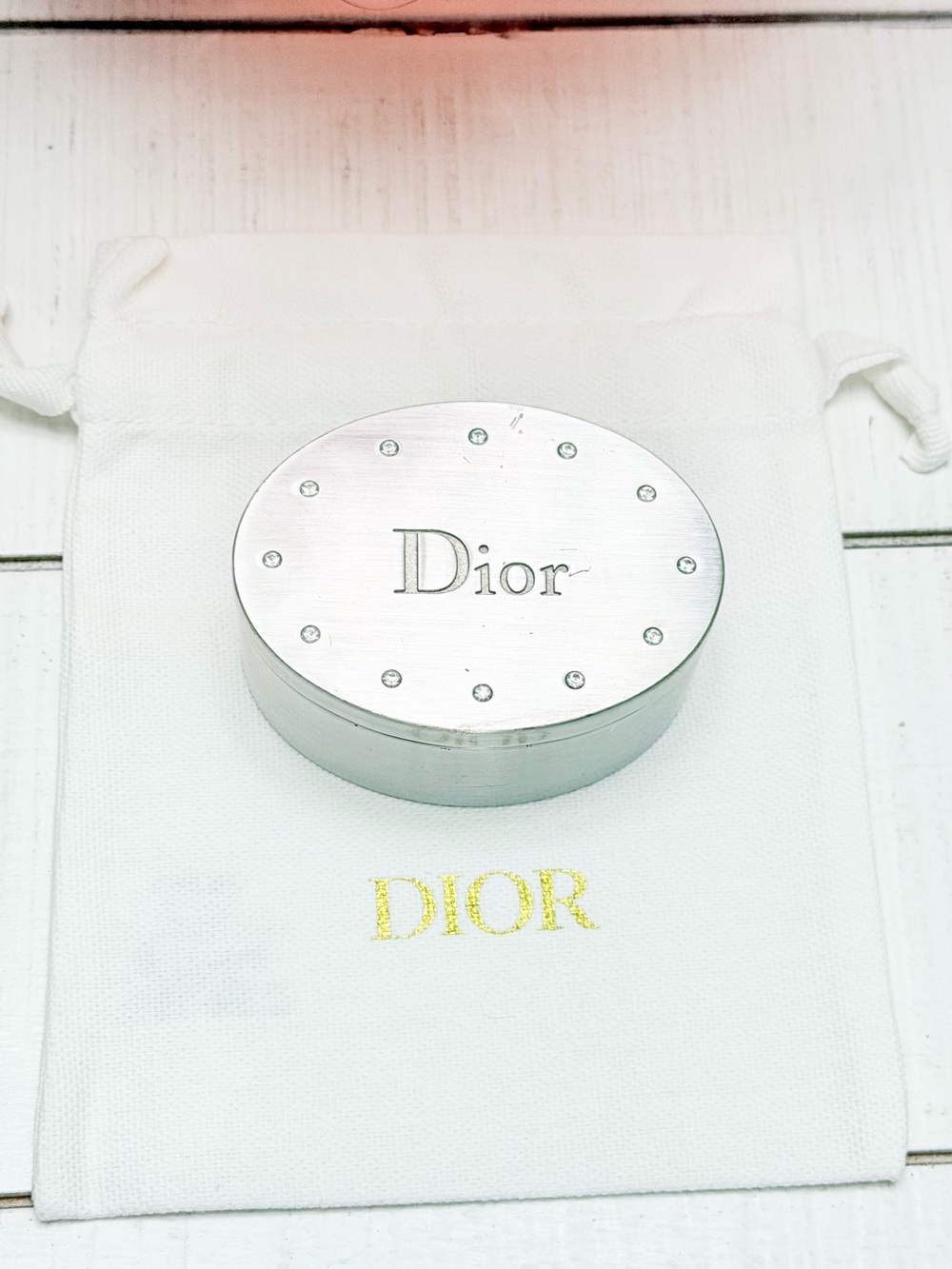 Dior Vintage Jewelry / Trinket Box w Crystal Embellishments